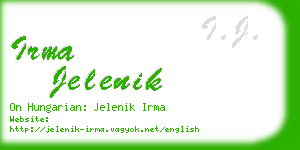 irma jelenik business card